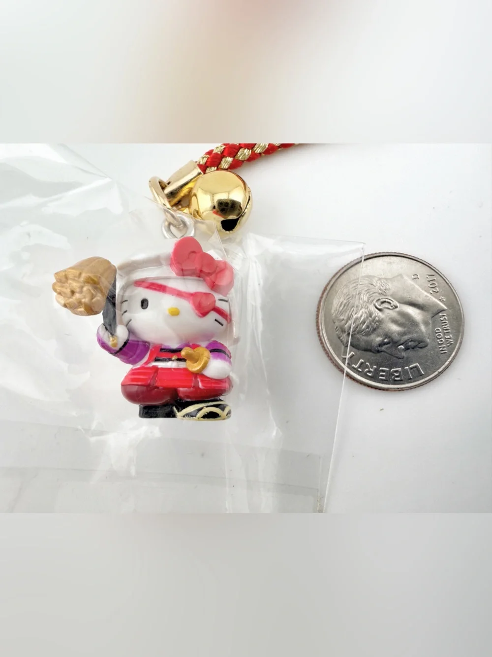 Rare Vintage Hello Kitty Sanrio Japan Gotochi Netsuke Charm Strap Samurai NWT